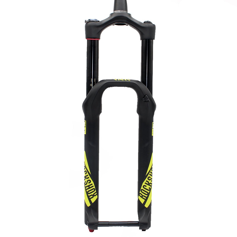 RockShox Yari RC 170 27.5″ 15×110 – Black-Yellow Decals Black – Yellow Decals 44mm Offset – 1.5″ Tapered SoloAir