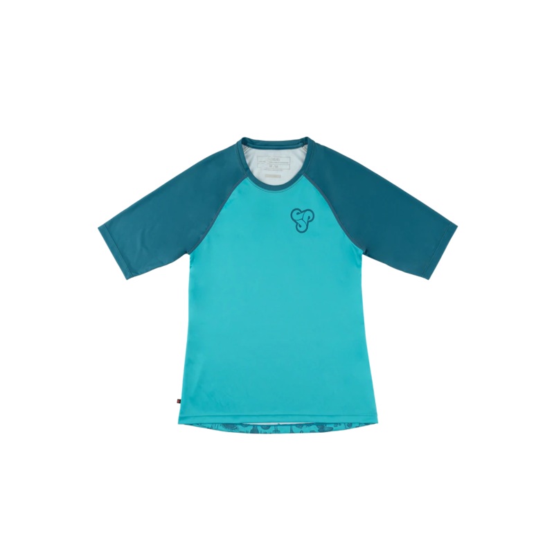 Sombrio Alder 2 3/4 Sleeve MTB Jersey – Womens – Mushroom-Boreal Blue-Skyline Blue Mushroom – Boreal Blue – Skyline Blue X-Small
