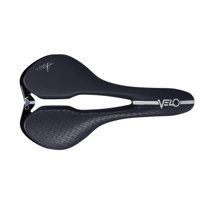 Velo Angel Rise Saddle – 143mm – Black Black Stainless Rail