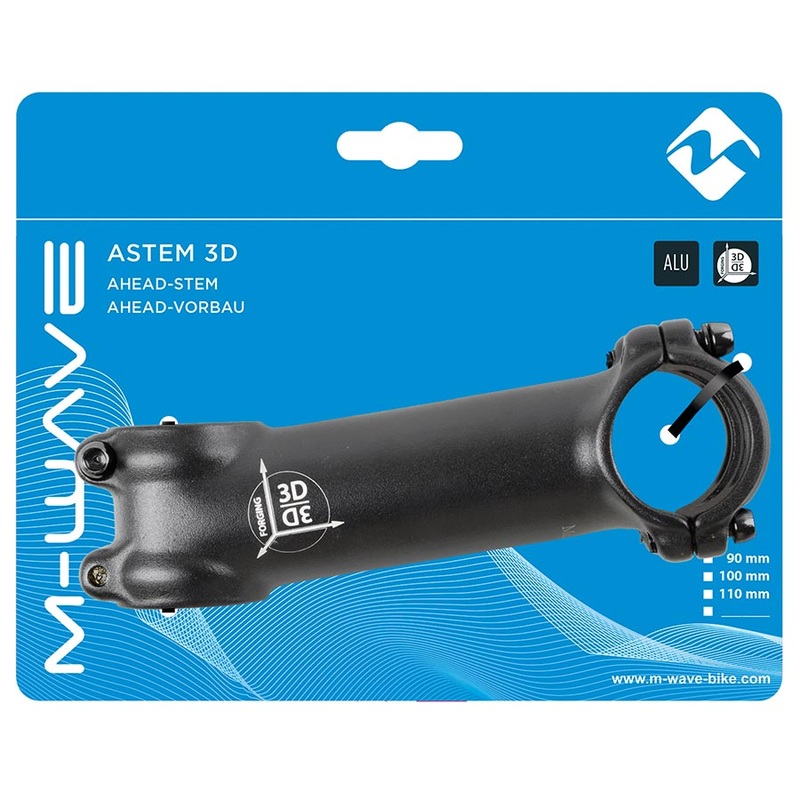 M-Wave Astem 3D Stem Diameter: 31.8mm, Length: 100mm, Steerer: 1-1/8”, 7, Black