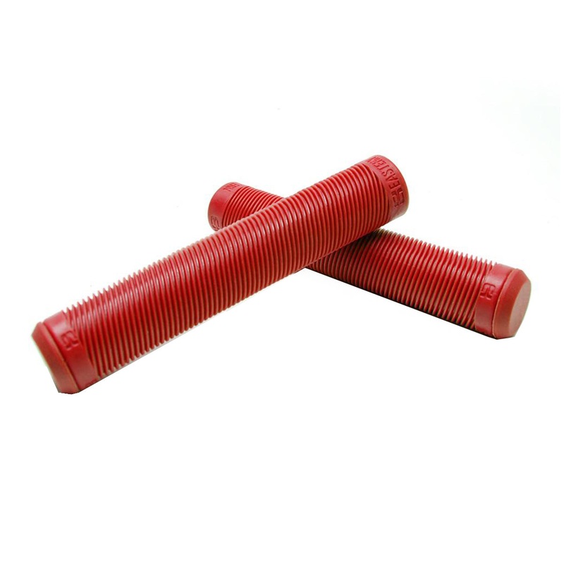 Eastern Riblet Flangeless BMX Grips – Red Red