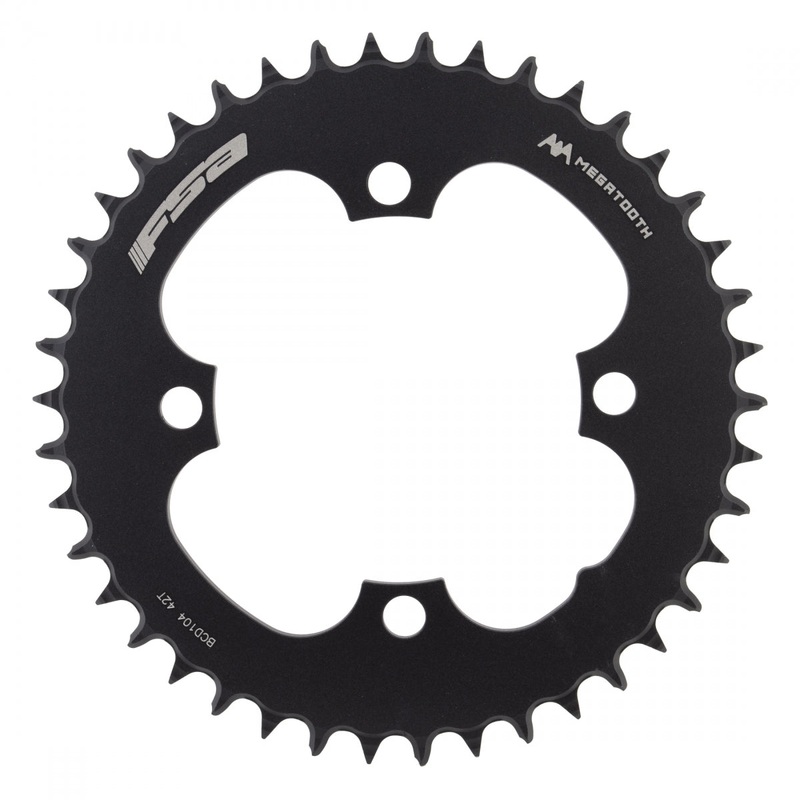 Full Speed Ahead Megatooth Chainring 42T 104 BCD 4-Bolt 1×10/11-Spd Aluminum Blk
