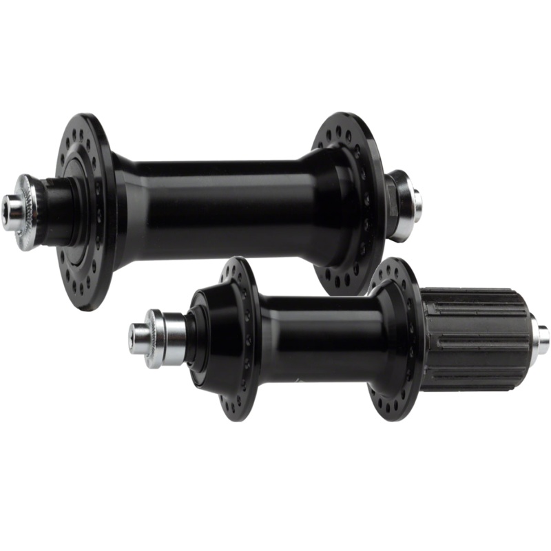Shimano 105 Carbon Steel Rim Brake Bike Hub Bundle Front & Rear J-Bend, 32H, Black, QR