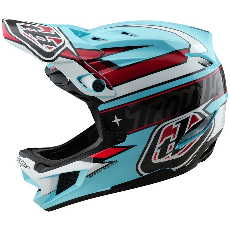 Troy Lee Designs D4 Polyacrylite Helmet   Linear Blue, 2X-Large