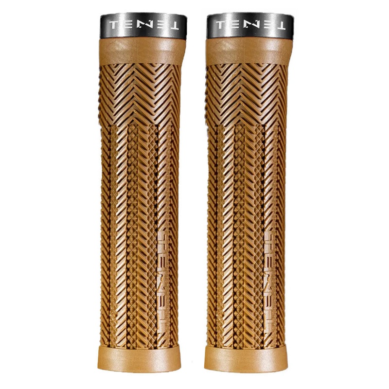 Tenet Icon Lock-On Bicycle Grips  Soft Rubber, Tapered Sleeve, Durable Locking System, Round Shape, Silicone Grip for Comfort & Performance Umber