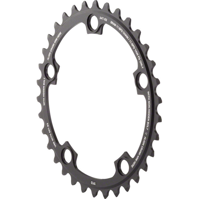 SRAM Chainring 34t 110 BCD 11-Speed Aluminum Blk YAW Tech Use with 50T