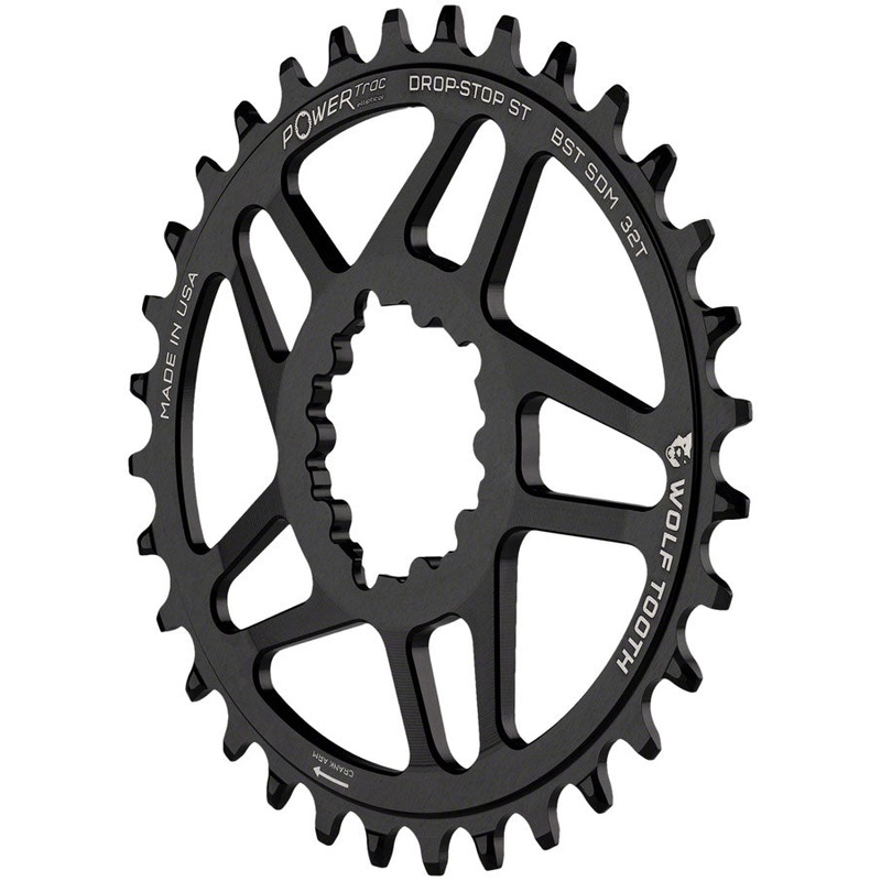 Wolf Tooth Direct Mount Chainring – 34t SRAM Direct Mount For SRAM 3-Bolt Boost Requires 12-Speed Hyperglide+ Chain BLK