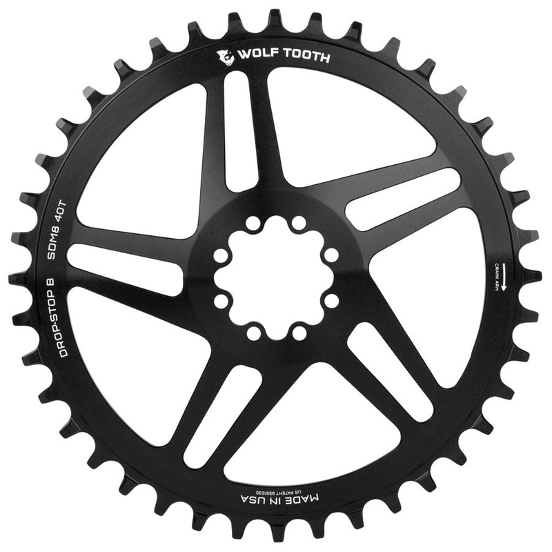 Wolf Tooth Direct Mount Chainring – 42t SRAM Direct Mount Drop-Stop B For SRAM 8-Bolt Cranksets 6mm Offset BLK