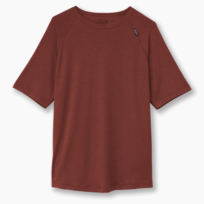 KETL Mtn Departed Featherweight Performance Travel Tee – Men’s Athletic Lightweight Packable Short Sleeve Shirt Maroon Small