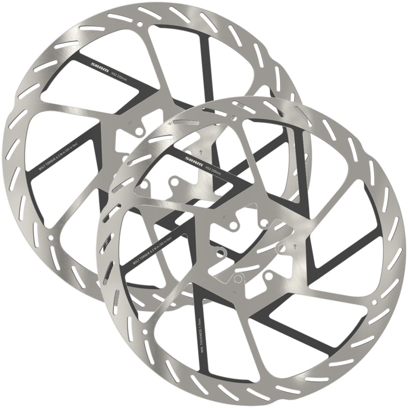 SRAM HS2 Disc Brake Rotor 220mm – 6-Bolt Mountain Bike High-Performance Heat Dissipation & Braking Power Bundle