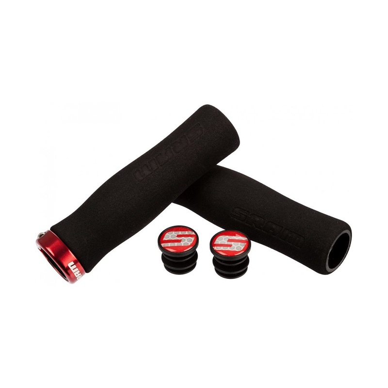 SRAM Contour Foam Locking MTB Grips – Black-Red Black – Red