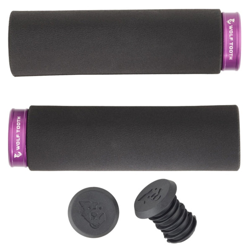 Wolf Tooth Components Lock-On Fat Paw Grip – Black-Purple Black – Purple