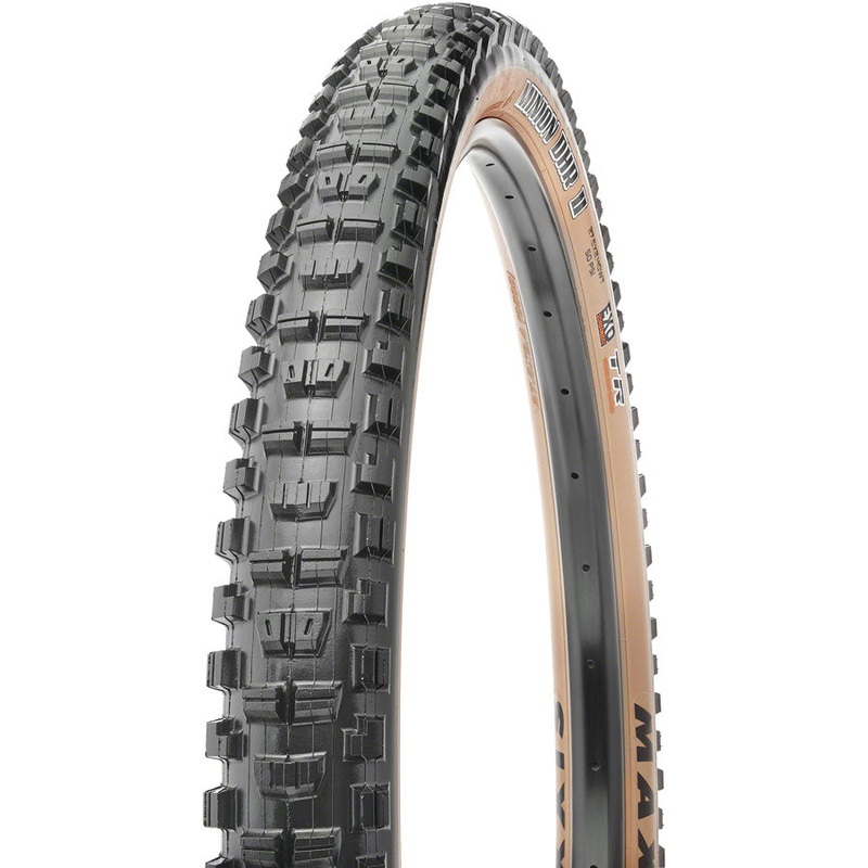 Maxxis Minion DHR II Tire – 27.5 x 2.4, Tubeless, Folding, Black/Dark Tan, Dual, EXO, Wide Trail
