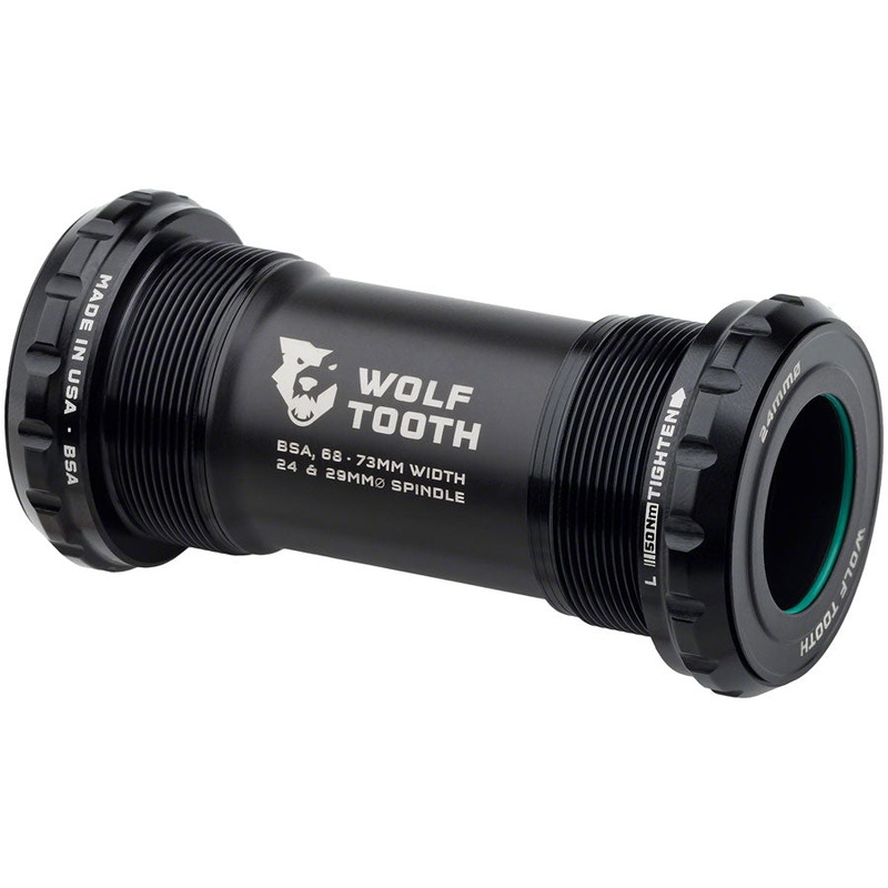 Wolf Tooth Bottom Bracket – English (BSA), 68/73mm, For 24mm Spindle, Black