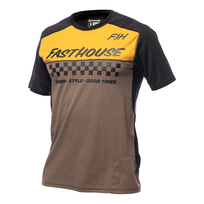 Fasthouse Alloy Mesa Short Sleeve MTB Jersey – Heather Gold-Brown Heather Gold – Brown Small