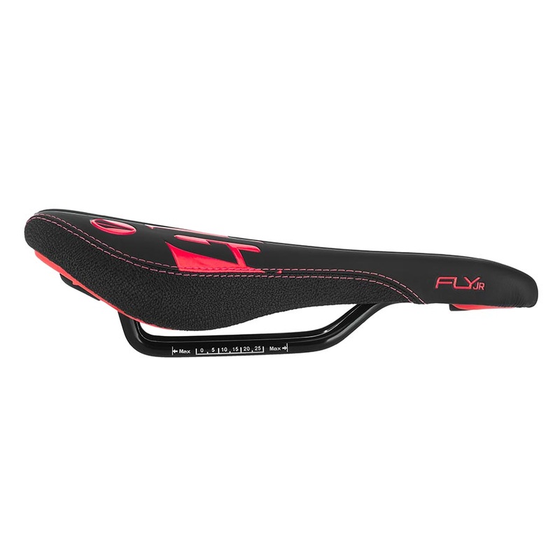 SDG Fly Jr Saddle Steel Rails – Blk/Red