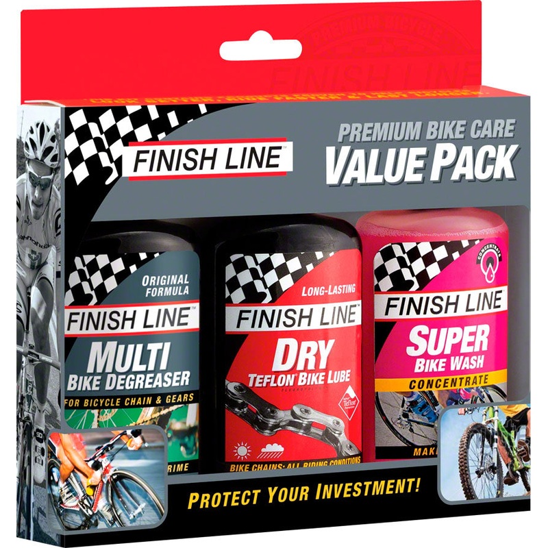 Finish Line Bike Care Value Pack With DRY Lube, Bike Degreaser, Super Bike Wash
