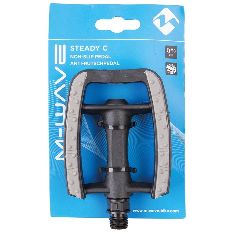 M-Wave Steady-C Platform Pedals Body: Composite Spindle: Cr-Mo 9/16 Black