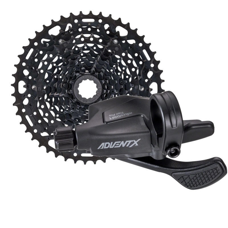 microSHIFT ADVENT X 10-Speed Trail Cycling Cassette & Trigger Shifter Bundle Durable Steel, Precise Gearing, E-Bike Compatible