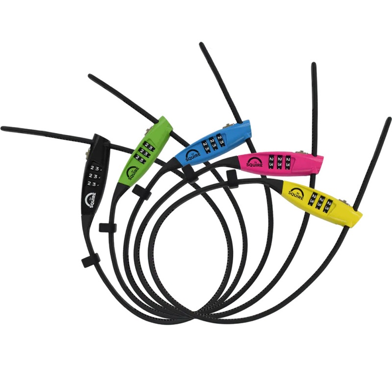 Secure & Lightweight Bicycle Cable Locks  Recodable 3-Wheel Stainless Steel Combo Locks in Multiple Colors for Short-Term Security Black