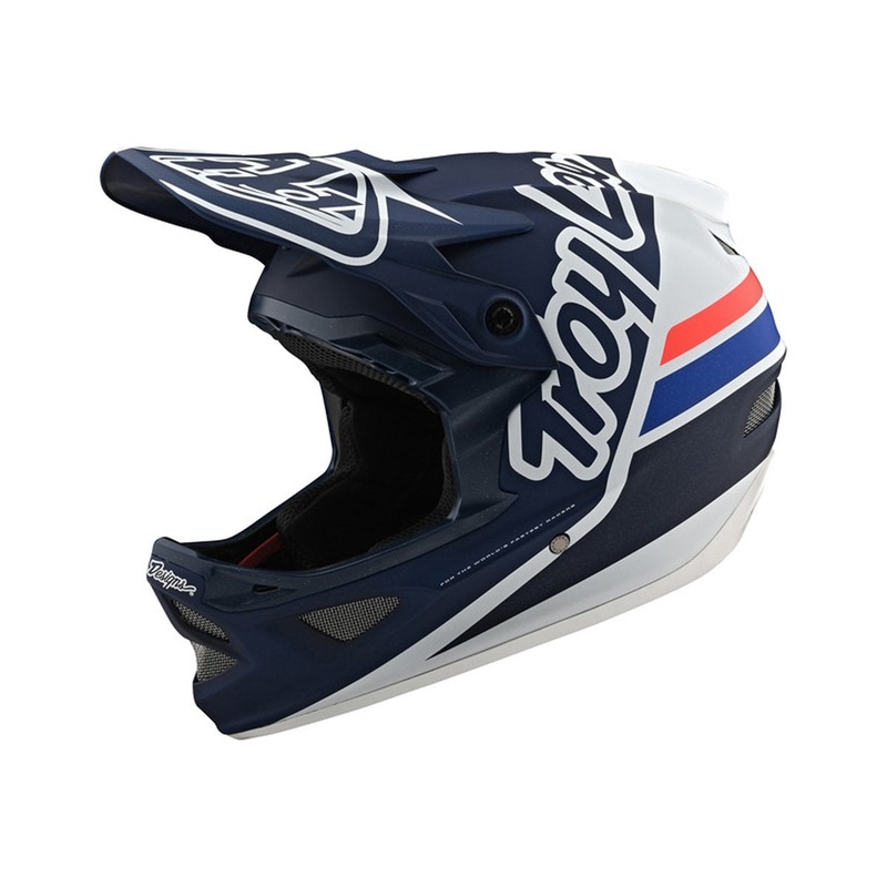 Troy Lee Designs D3 Fiberlite Full Face Helmet – Silhouette – Navy-White- 2020 Navy – White X-Small