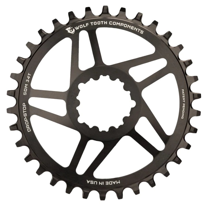 Wolf Tooth Components Direct Mount Chainring – SRAM Cranks – Black Black 30t 3mm Offset – Drop-Stop B