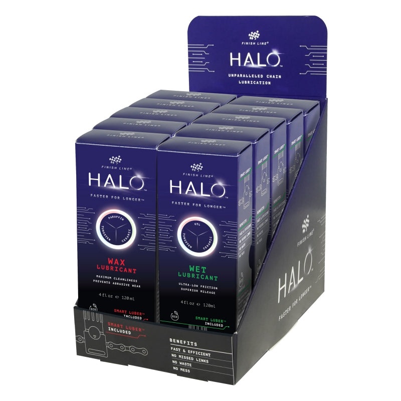 Finish line Halo Wax Lubricant 4 oz Squeeze Bottle 10 Bottle Display Pack Wax