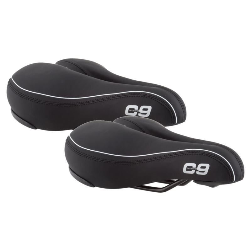 Bike Saddle Cloud-9 Unisex Comfort Bicycle Seat Bundle – Vented Vinyl, Steel Rails, Soft Touch, Cushioned Ride