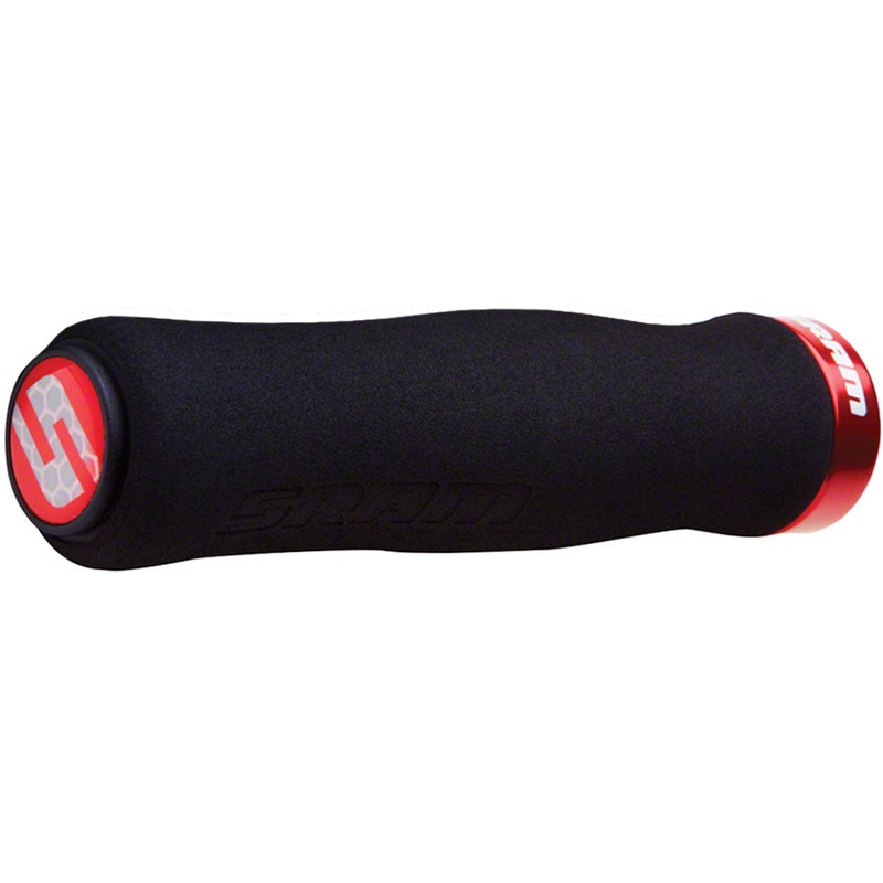 SRAM Foam Contour Grips – Black/Red, Lock-On
