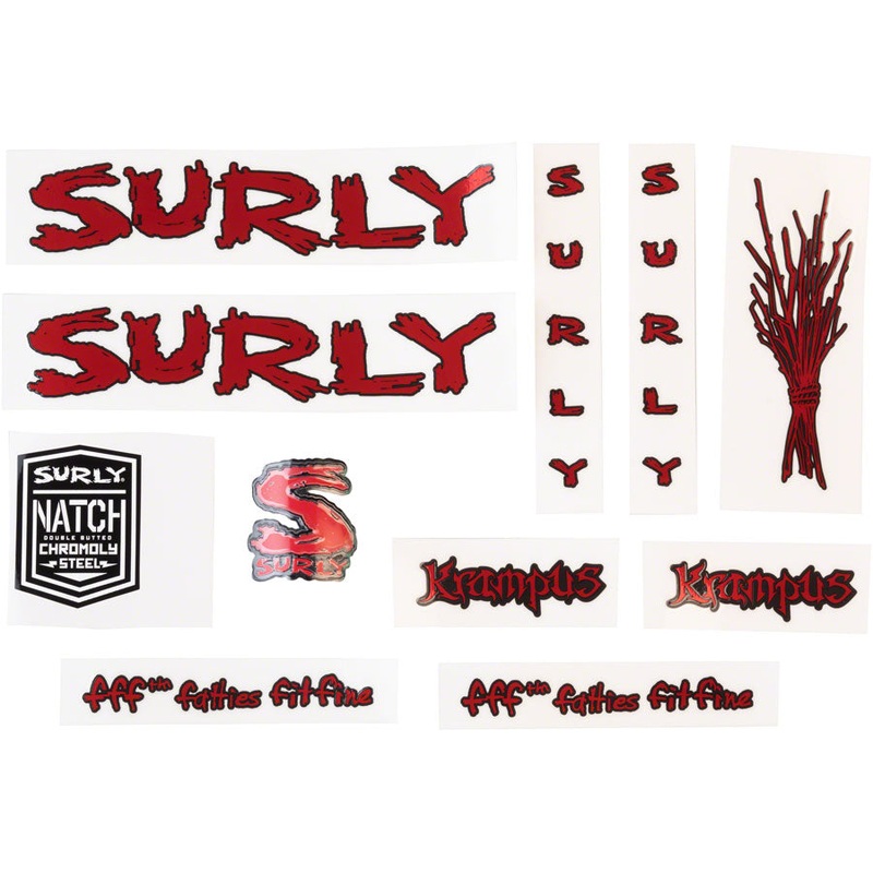 Surly Krampus Frame Decal Set – Metallic Red with Sticks
