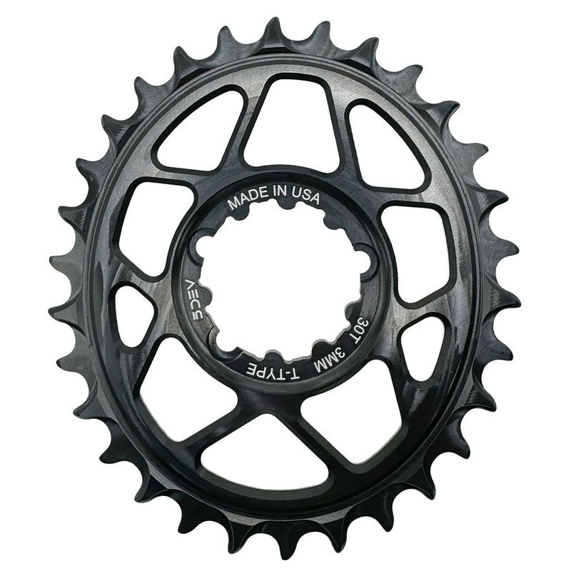 5Dev T-Type Oval Chainring – SRAM 3-Bolt – 3mm Offset – 32T – Black