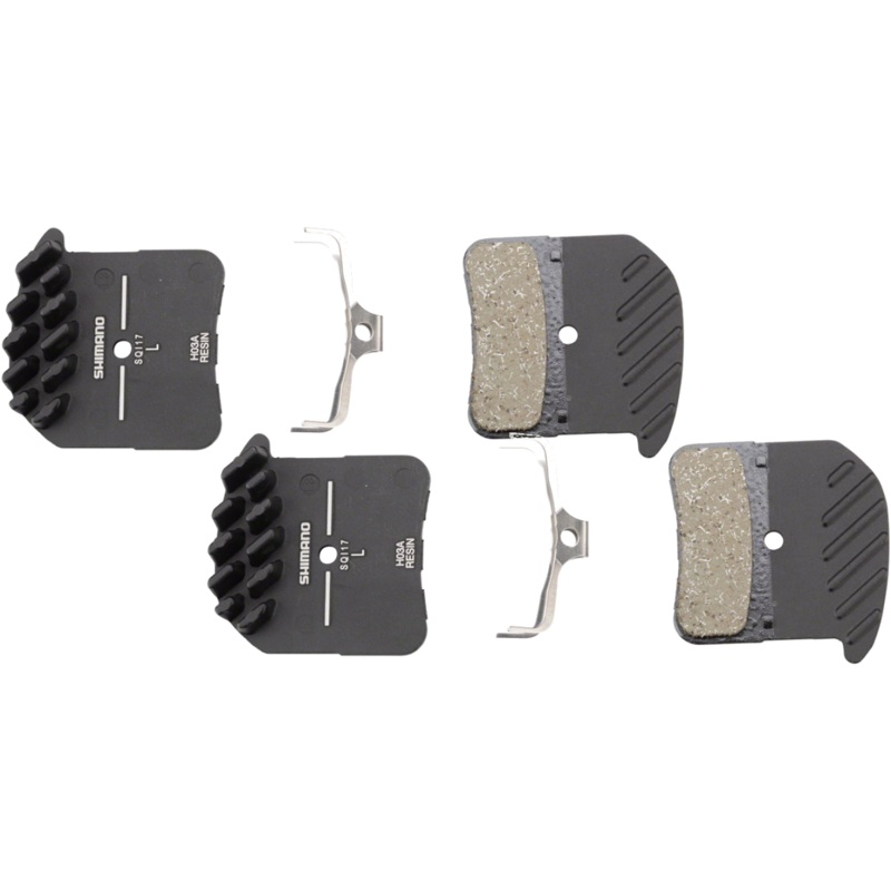 Shimano H03A Resin Disc Brake Pads with Finned Alloy Back Plate Ultra-Effective, Quiet, and Durable for MTB & E-Bike|High-Performance Brake Components