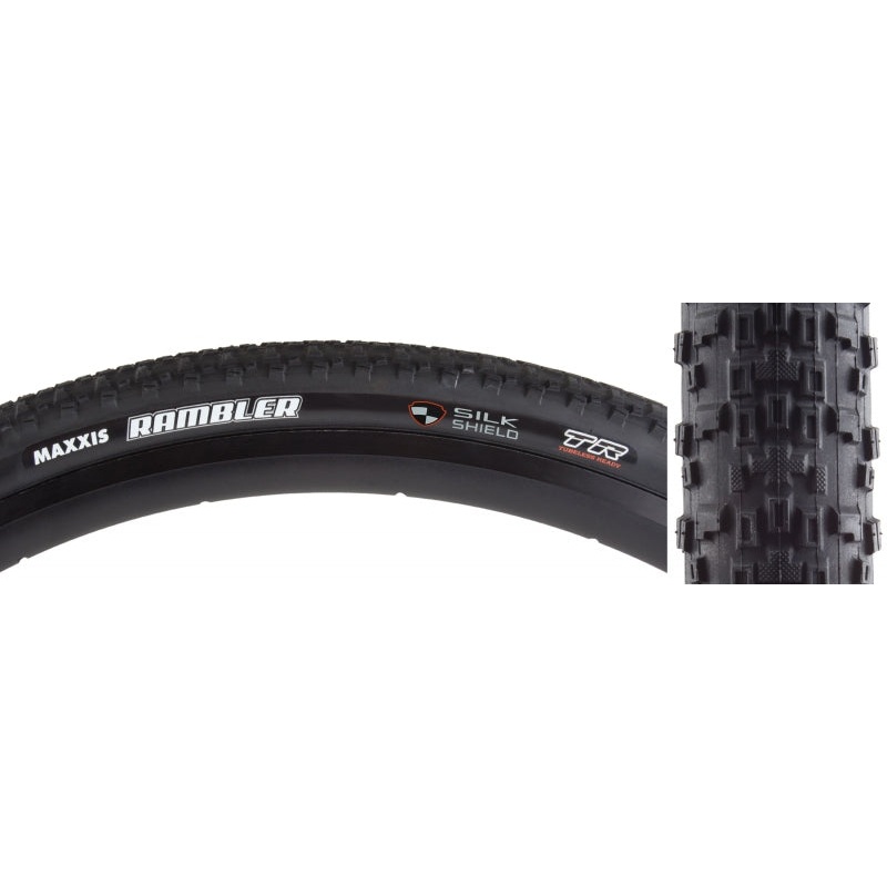 Maxxis Rambler Tire – 700 x 40 Tubeless Folding Black Dual SilkShield
