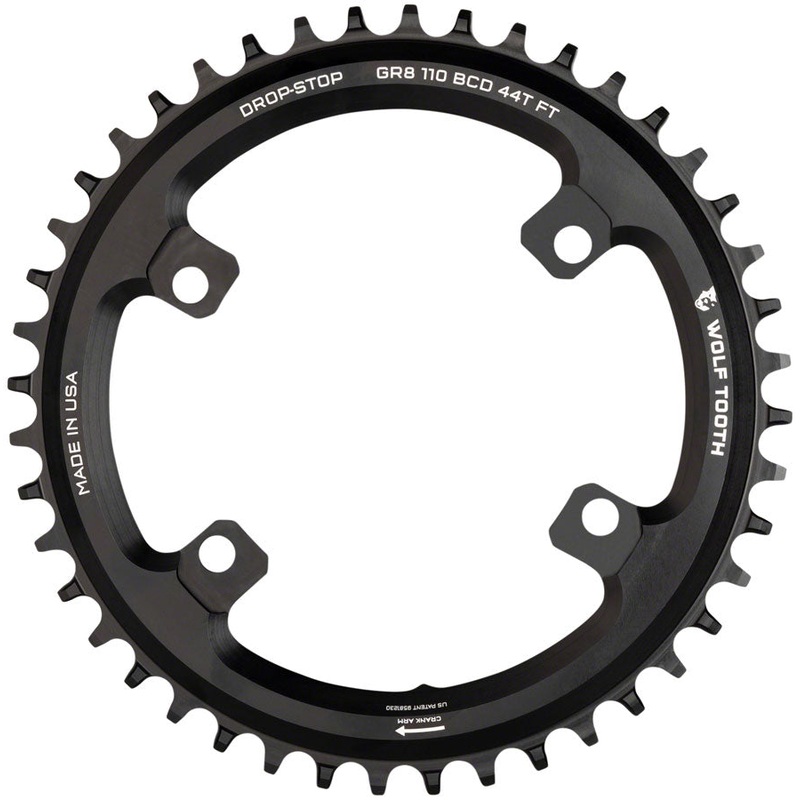 Premium Wolf Tooth Shimano GRX 110 BCD Aluminum Chainrings  Drop-Stop Design, 9-12 Speed Compatibility, Long-lasting, Engineered for Mud and Wear Resistance 36