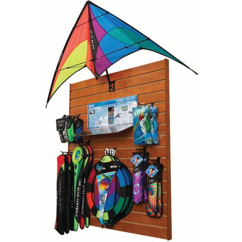 Premium Prism Kite Displays | Gridwall & Slatwall Acrylic Signage Holders for Kite Shops & Retail Displays SLAT KITE FLIP
