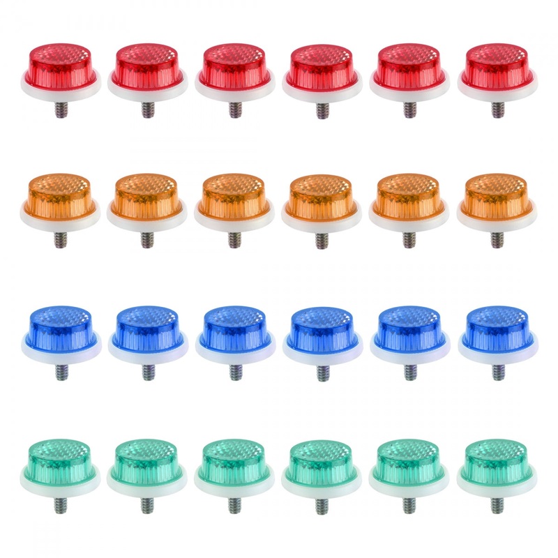 Sunlite 1in Reflectors Assorted Colors  Durable Bicycle Security Safety Reflectors with Wing Nut, 24-Pack for Bikes & Cycling Visibility Asst