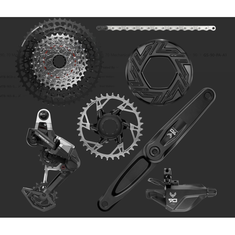 SRAM Eagle 90 E-Bike Groupsets | High-Performance SRAM/Brose & Bosch Compatibility, Rebuildable Dielectric, 10-52t Cassette, Single-Click Shifters 104BCD – arms not included