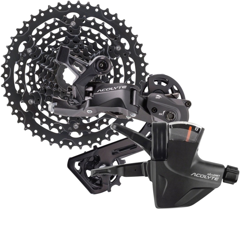 microSHIFT Acolyte 8-Speed Bicycle Components Bundle | Cassette, Rear Derailleur & Shifter, Durable ED-Coated Steel, Lightweight, Reliable shifting for Mountain & Road Bikes