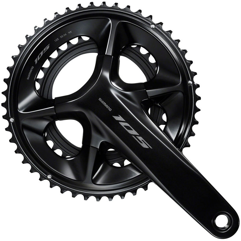 Shimano 105 FC-R7100 Crankset – 170mm 12-Speed 50/34t 110 Asymmetric BCD Hollowtech II Spindle Interface BLK