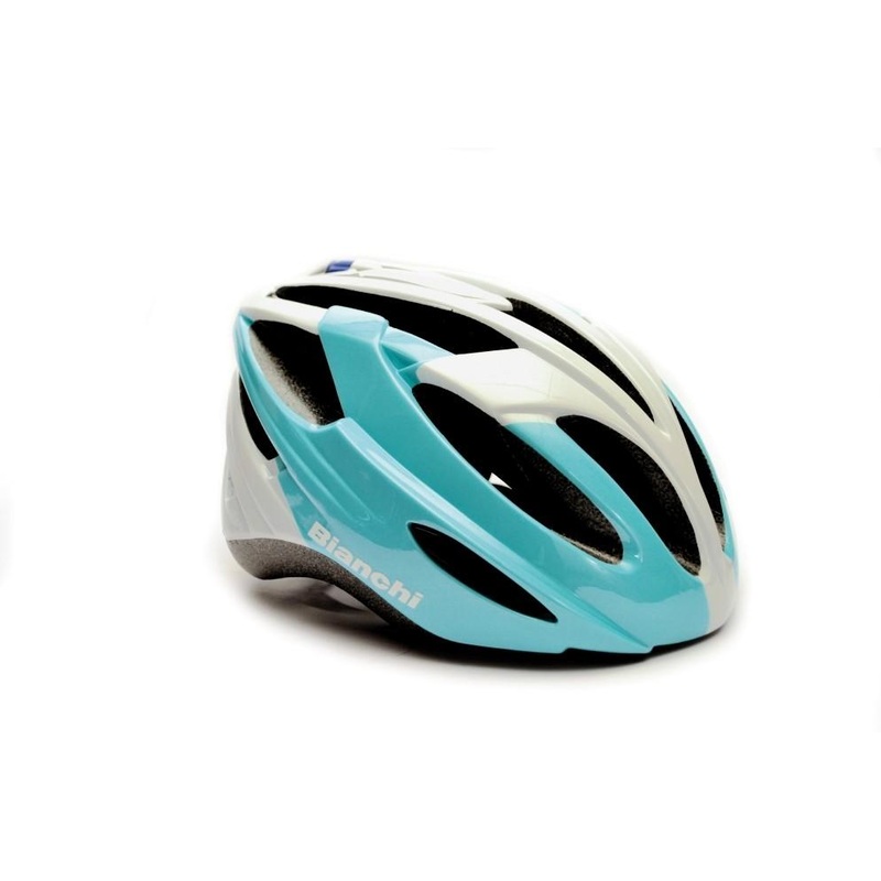 Bianchi Neon Road Helmet by Lazer – White-Celeste White – Celeste Small/Medium