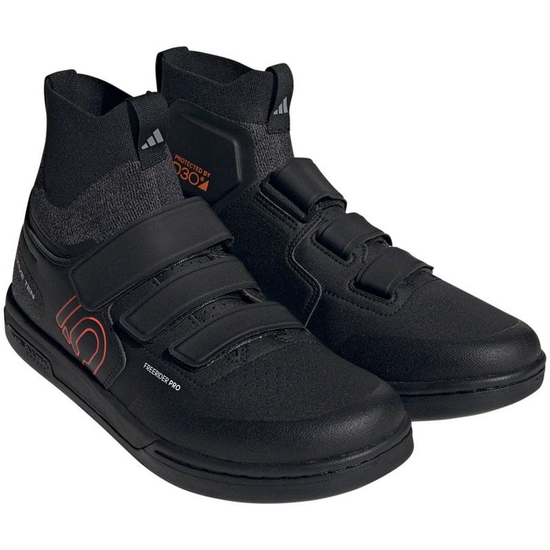 Five Ten Freerider Pro Mid VCS Flat Shoes – Men’s, Core Black/Solar Red/Gray Three 8.5