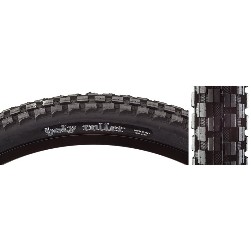 Maxxis Holy Roller Tire – 26 x 2.2 Clincher Wire Black Single