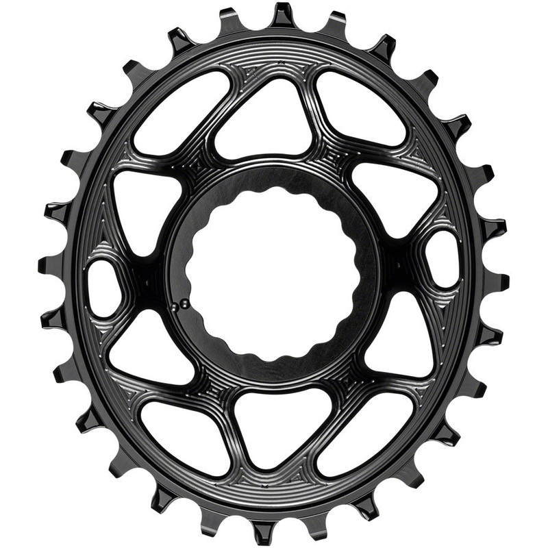 absoluteBLACK Oval Narrow-Wide Direct Mount Chainring – 28t, CINCH Direct Mount, 6mm Offset, Black