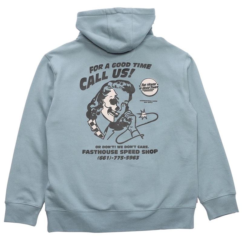 Fasthouse Call Us Hooded Pullover – Slate Slate Large