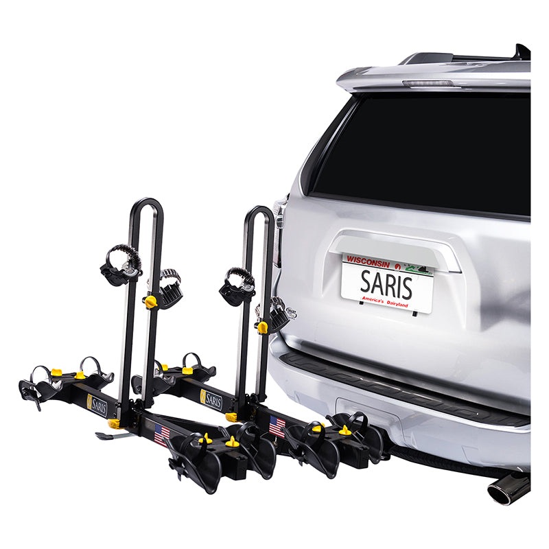 Saris Freedom Hitch Mount Rack 2 Bikes: 4 Max weight per bike: 60 lb for 2 closest – 35 lb for 2 furthest trays