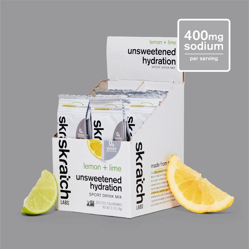 Skratch Labs Unsweetened Sport Hydration Drink Mix – Lemon & Lime Lemon & Lime 30 Serving Resealable Bag