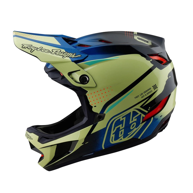 Troy Lee Designs D4 Composite Full Face Helmet – Drip – Glo Yellow Glo Yellow X-Small