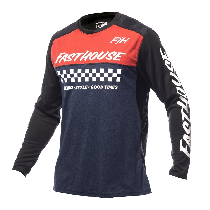 Fasthouse Alloy Mesa Long Sleeve MTB Jersey – Heather Red-Navy Heather Red – Navy Small