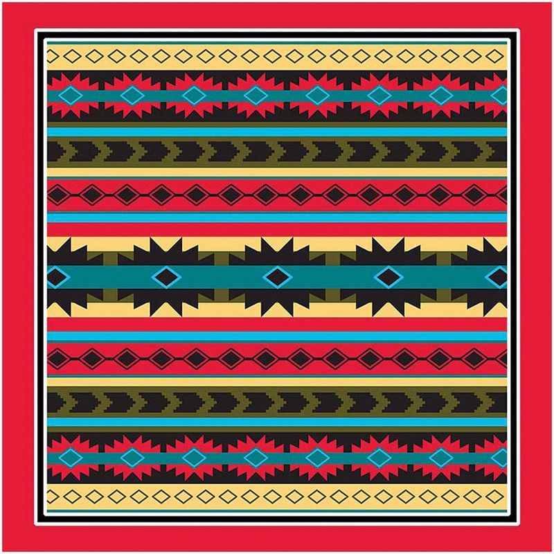 USA-Made Aztec & Southwest Bandanas  Cotton, Stylish, Durable, Versatile Head & Neck Accessories for Men & Women RED