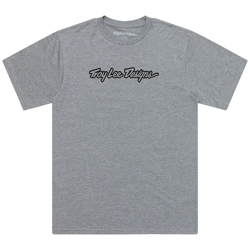 Troy Lee Designs Signature Short Sleeve Tee – Gray Heather Gray Heather Small